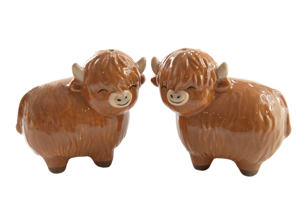 HIGHLAND COW SALT AND PEPPER SHAKER