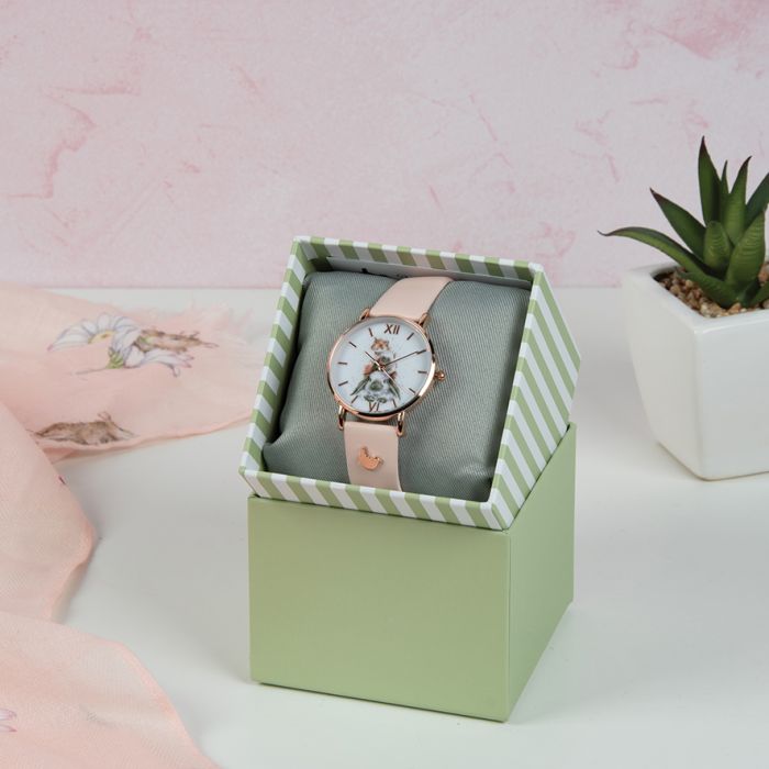 WRENDALE PIGGY IN THE MIDDLE LEATHER WATCH