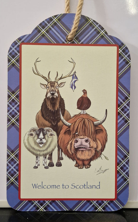 HANGING WALL PLAQUE - WELCOME TO SCOTLAND