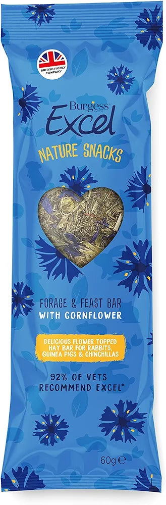 BURGESS EXCELL NATURE SNACKS FORAGE AND FEAST BAR WITH CORNFLOWER