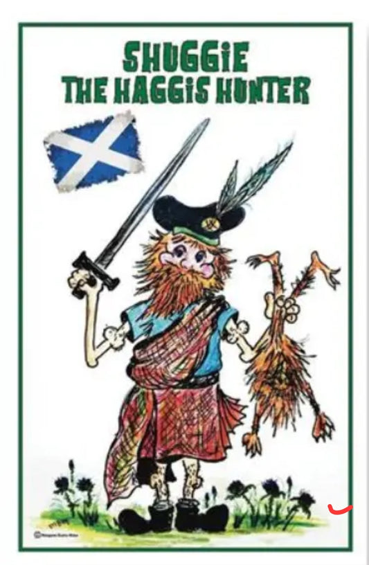 SHUGGIE THE HAGGIS HUNTER TEA TOWEL