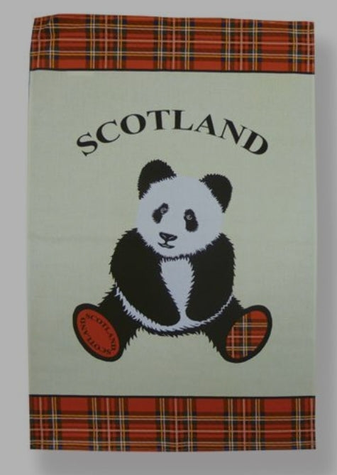 TARTAN PANDA TEA TOWEL