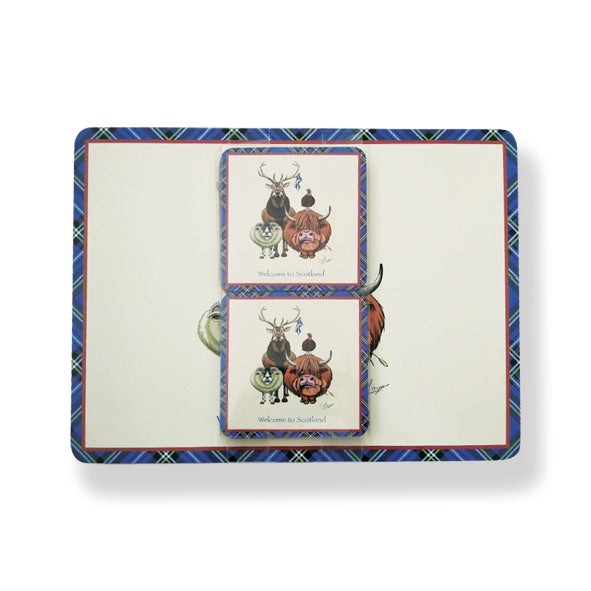 WELCOME TO SCOTLAND 4 PIECE PLACEMAT AND COASTER SET