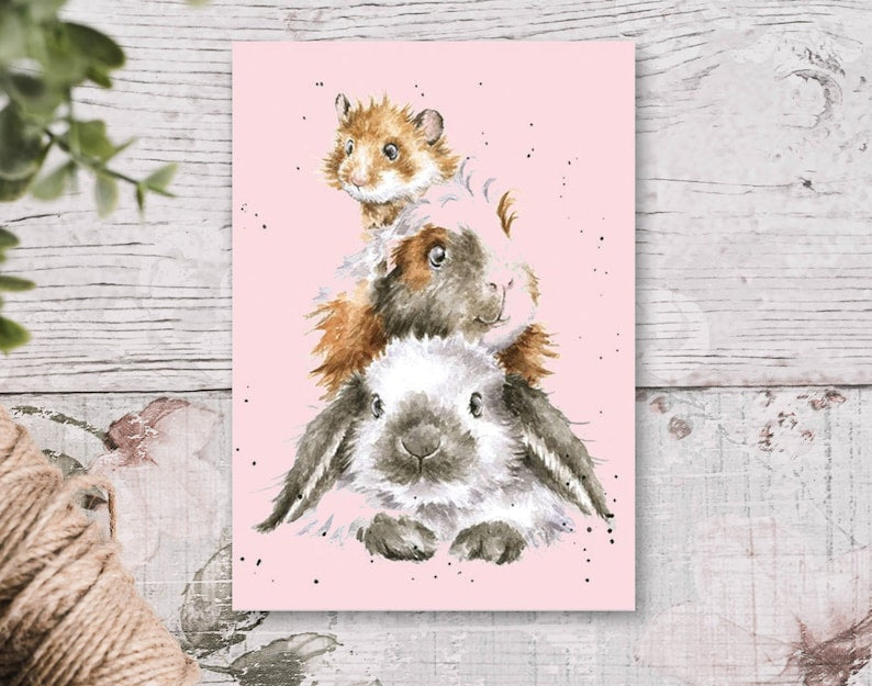 POSTCARD FROM WRENDALE DESIGNS - PIGGY IN THE MIDDLE