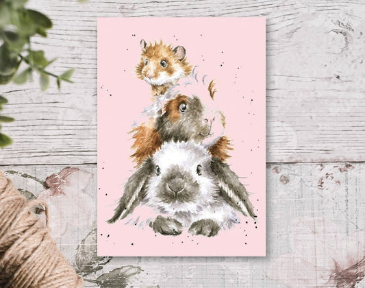 POSTCARD FROM WRENDALE DESIGNS - PIGGY IN THE MIDDLE