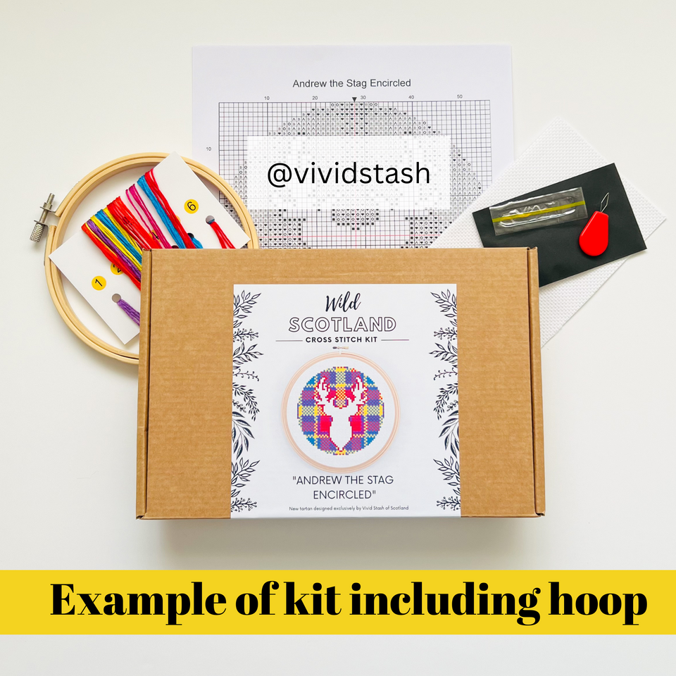 CROSS STITCH - ANDREW THE STAG ENCIRCLED