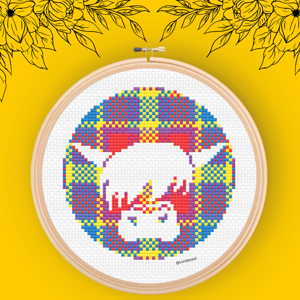 CROSS STITCH - HARRIS THE HIGHLAND COW