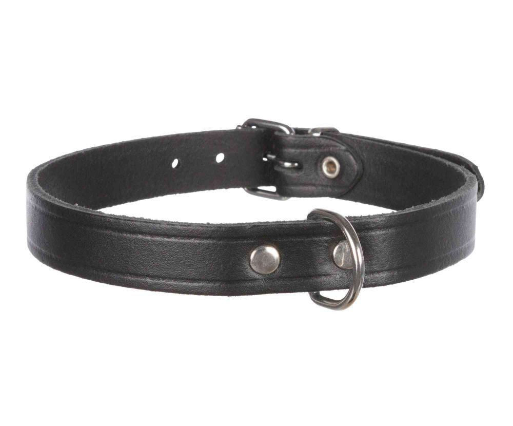 TRIXIE BASIC BLACK LEATHER COLLAR