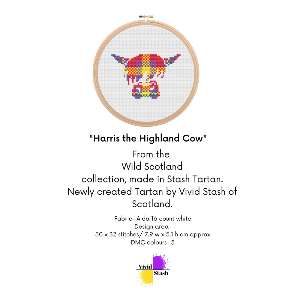 CROSS STITCH - HARRIS THE HIGHLAND COW