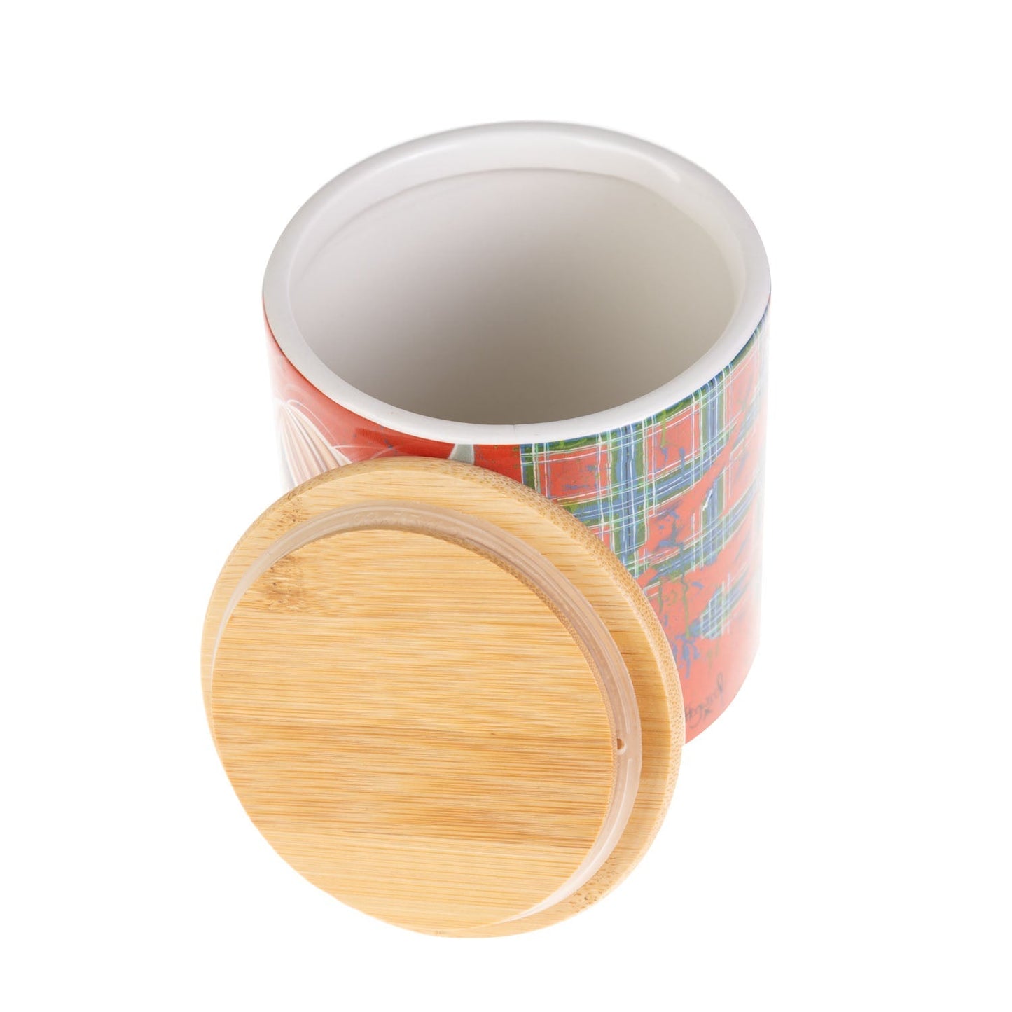 COUTHIE CERAMIC CANISTER - TARTAN PAINT